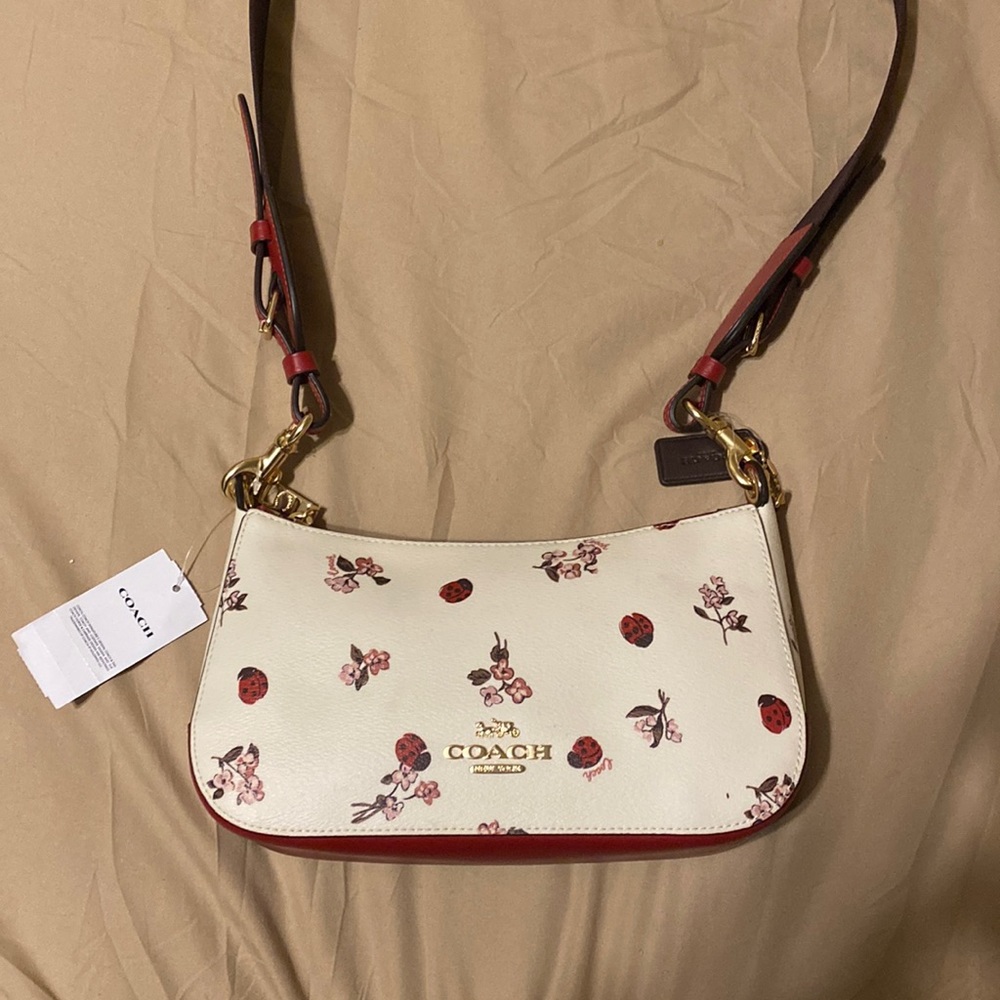 Brand New Coach Floral Ladybug Purse